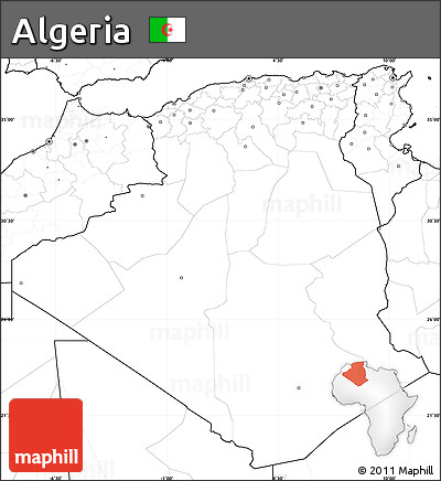 Blank Simple Map of Algeria, no labels