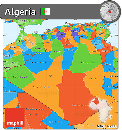 Political Simple Map of Algeria
