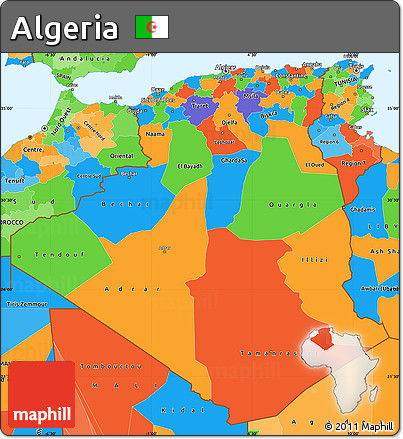 Political Simple Map of Algeria