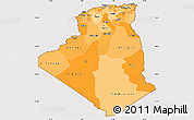 Political Shades Simple Map of Algeria, cropped outside