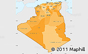 Political Shades Simple Map of Algeria, single color outside