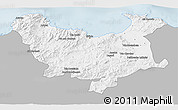 Gray 3D Map of Skikda, single color outside