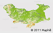 Physical 3D Map of Skikda, cropped outside