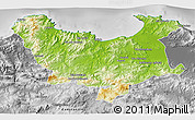 Physical 3D Map of Skikda, desaturated