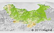 Physical 3D Map of Skikda, lighten, desaturated