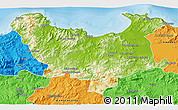 Physical 3D Map of Skikda, political outside