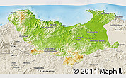 Physical 3D Map of Skikda, shaded relief outside