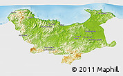 Physical 3D Map of Skikda, single color outside