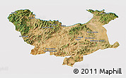 Satellite 3D Map of Skikda, cropped outside