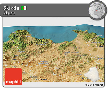 Satellite 3D Map of Skikda