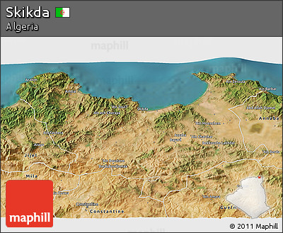 Satellite 3D Map of Skikda