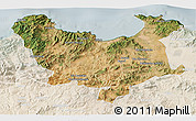 Satellite 3D Map of Skikda, lighten