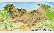 Satellite 3D Map of Skikda, physical outside