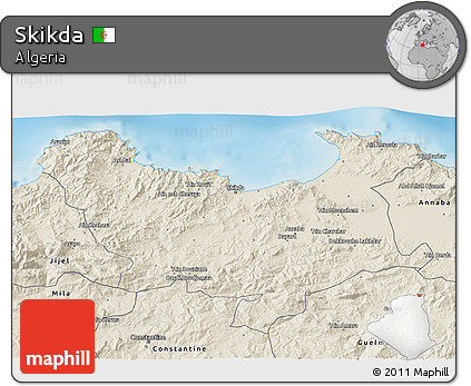 Shaded Relief 3D Map of Skikda