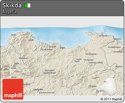 Shaded Relief 3D Map of Skikda