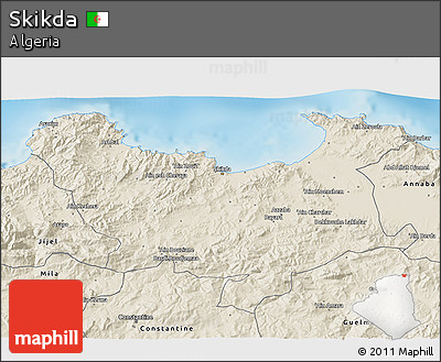 Shaded Relief 3D Map of Skikda