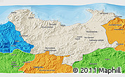 Shaded Relief 3D Map of Skikda, political outside