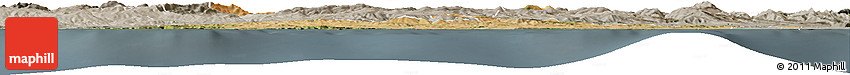 Satellite Horizon Map of Skikda, semi-desaturated