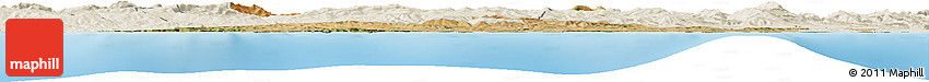 Satellite Horizon Map of Skikda, shaded relief outside