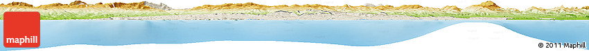 Shaded Relief Horizon Map of Skikda, physical outside