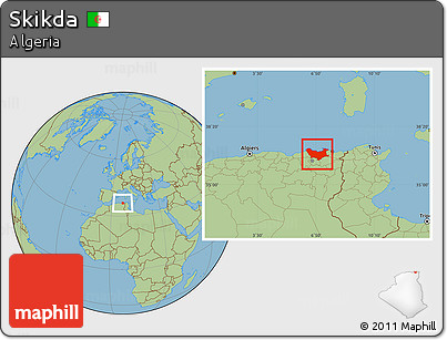 Savanna Style Location Map of Skikda
