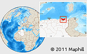 Shaded Relief Location Map of Skikda, highlighted country