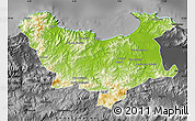 Physical Map of Skikda, darken, desaturated