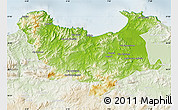 Physical Map of Skikda, lighten