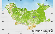 Physical Map of Skikda, single color outside