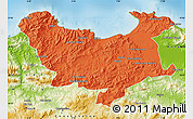 Political Map of Skikda, physical outside