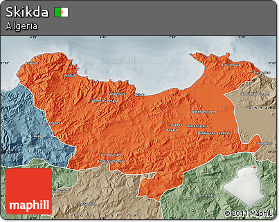 Political Map of Skikda, semi-desaturated