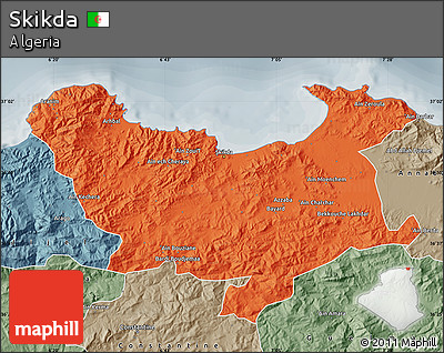 Political Map of Skikda, semi-desaturated