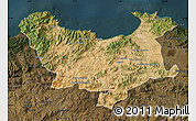 Satellite Map of Skikda, darken