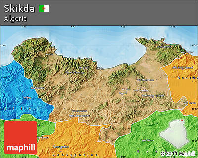 Satellite Map of Skikda, political outside