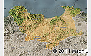 Satellite Map of Skikda, semi-desaturated