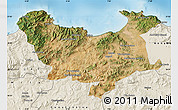 Satellite Map of Skikda, shaded relief outside