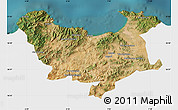 Satellite Map of Skikda, single color outside