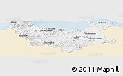 Classic Style Panoramic Map of Skikda, single color outside