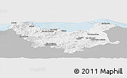 Gray Panoramic Map of Skikda, single color outside