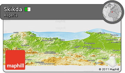 Physical Panoramic Map of Skikda