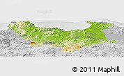 Physical Panoramic Map of Skikda, lighten, desaturated