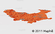 Political Panoramic Map of Skikda, cropped outside