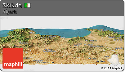 Satellite Panoramic Map of Skikda