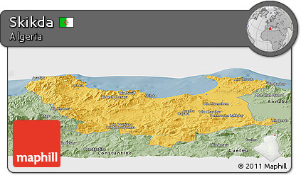 Savanna Style Panoramic Map of Skikda