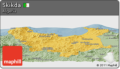 Savanna Style Panoramic Map of Skikda
