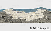 Shaded Relief Panoramic Map of Skikda, darken