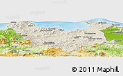 Shaded Relief Panoramic Map of Skikda, physical outside