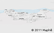 Silver Style Panoramic Map of Skikda, single color outside