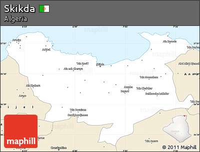 Classic Style Simple Map of Skikda