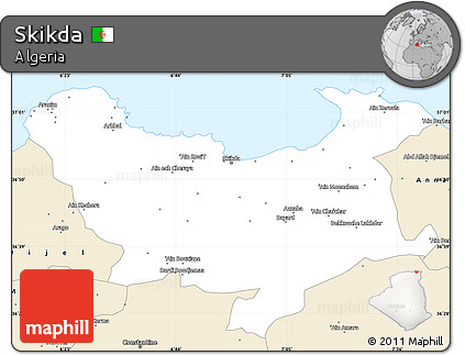 Classic Style Simple Map of Skikda